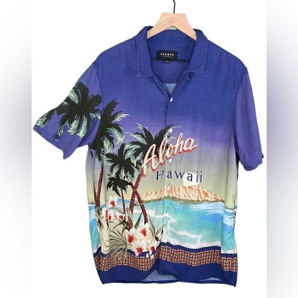 PACSUN Aloha Hawaii Shirt Button Down size L Men’s - Picture 1 of 10